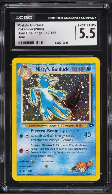 2000 Pokemon Gym Challenge Holo Misty's Golduck #12 CGC 5.5 EX+
