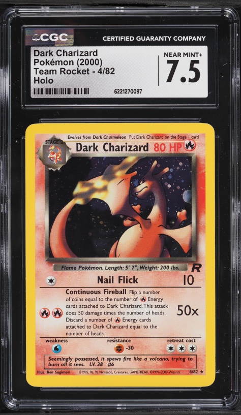 2000 Pokemon April Corocoro English Jumbo Charizard BGS 7.5 NRMT+