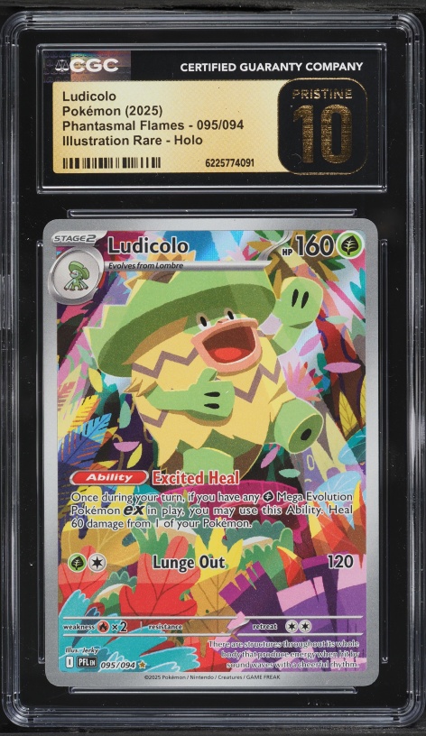 2025 Pokemon Mega Evolution Phantasmal Flames IR Ludicolo #95 CGC 10 PRISTINE