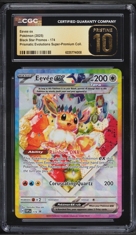 2025 Pokemon SV Promo Prismatic Evolutions Super Premium Full Art Eevee Ex #174 CGC 10 PRISTINE