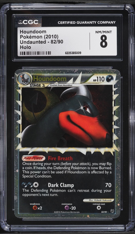 2010 Pokemon HeartGold & SoulSilver Undaunted Holo Houndoom #82 CGC 8 NM-MT