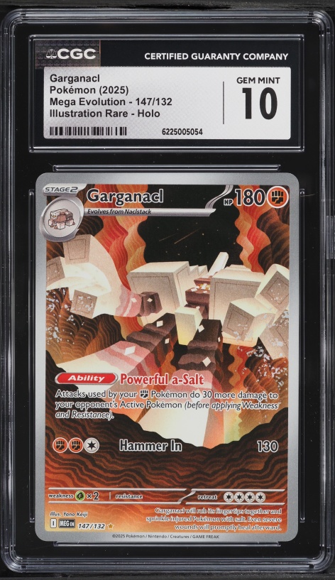 2025 Pokemon Mega Evolution IR Garganacl #147 CGC 10 GEM MINT