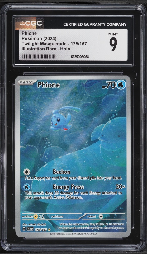 2024 Pokemon Scarlet & Violet Twilight Masquerade IR Phione #175 CGC 9 MINT