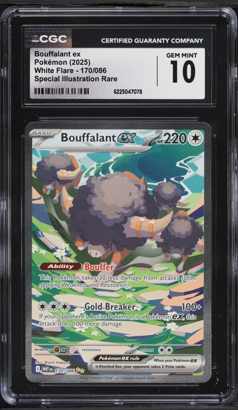 2025 Pokemon Scarlet & Violet White Flare SIR Bouffalant Ex #170 CGC 10 GEM MINT