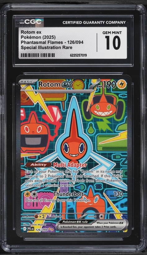 2025 Pokemon Mega Evolution Phantasmal Flames SIR Rotom EX #126 CGC 10 GEM MINT