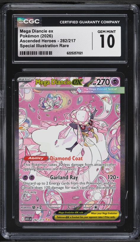 2026 Pokemon Mega Evolution Ascended Heroes SIR Mega Diancie Ex #282 CGC 10 GEM MINT