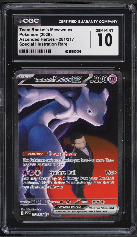 2026 Pokemon Mega Evolution Ascended Heroes SIR Team Rocket's Mewtwo Ex #281 CGC 10 GEM MINT