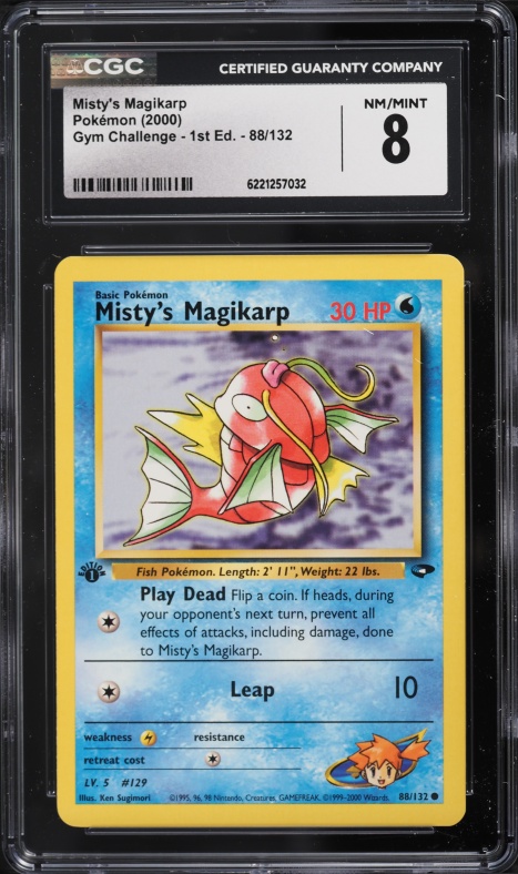 2000 Pokemon Gym Challenge 1st Edition Misty's Magikarp #88 CGC 8 NM-MT