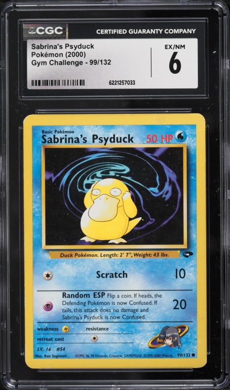 2000 Pokemon Gym Challenge Sabrina's Psyduck #99 CGC 6 EXMT