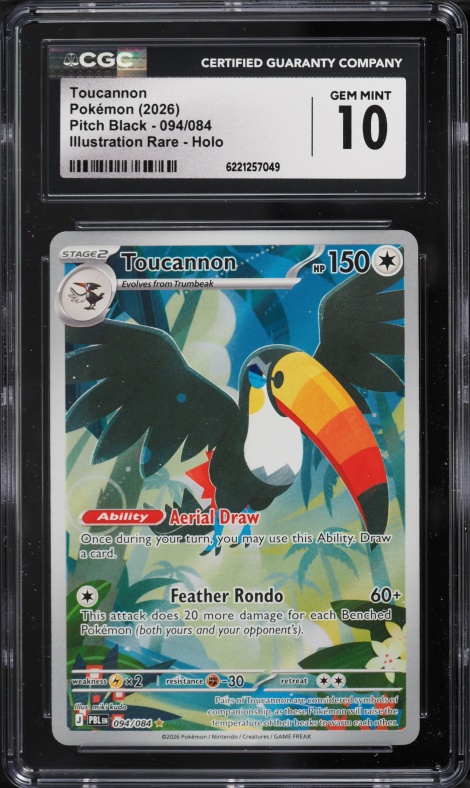 2026 Pokemon Mega Evolution Pitch Black IR Toucannon #94 CGC 10 GEM MINT