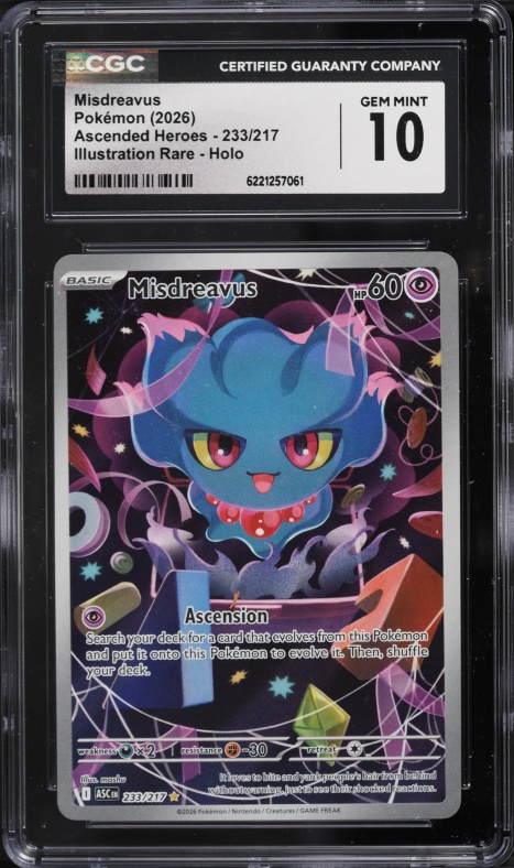 2026 Pokemon Mega Evolution Ascended Heroes IR Misdreavus #233 CGC 10 GEM MINT