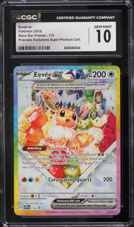 2025 Pokemon SV Promo Prismatic Evolutions Super Premium Full Art Eevee EX #174 CGC 10 GEM MINT