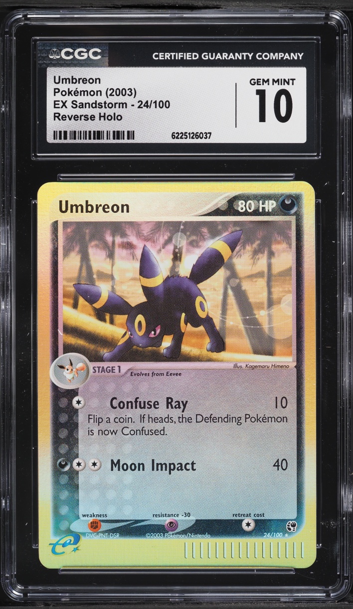 2003 Pokemon EX Sandstorm Reverse Holo Umbreon #24 CGC 10 GEM MINT