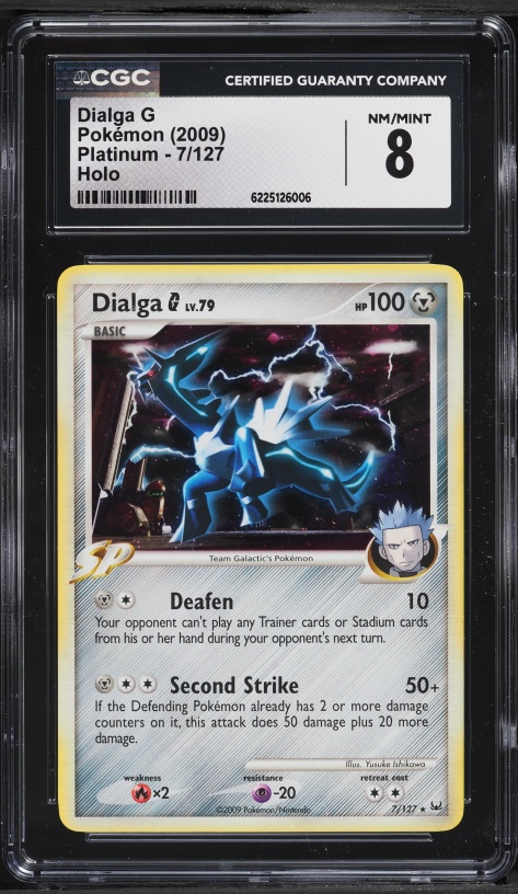 2009 Pokemon Platinum Holo Dialga G #7 CGC 8 NM-MT