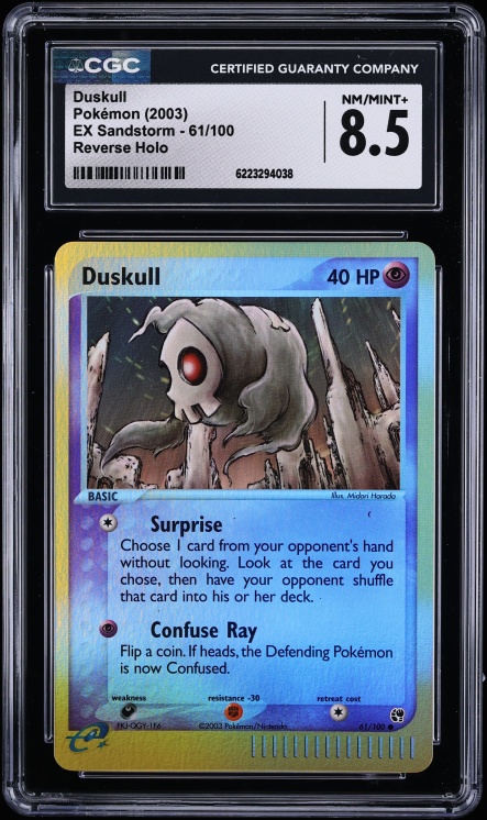 2003 Pokemon EX Sandstorm Reverse Holo Duskull #61 CGC 8.5 NM-MT+