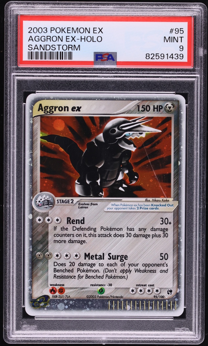 2003 Pokemon EX Sandstorm Holo Aggron ex #95 PSA 9 MINT
