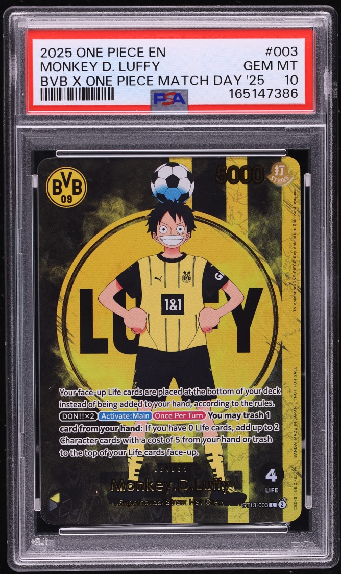 2025 One Piece Promo BVB Match Day Leader Monkey D. Luffy #ST13-003 PSA 10 GEM MINT
