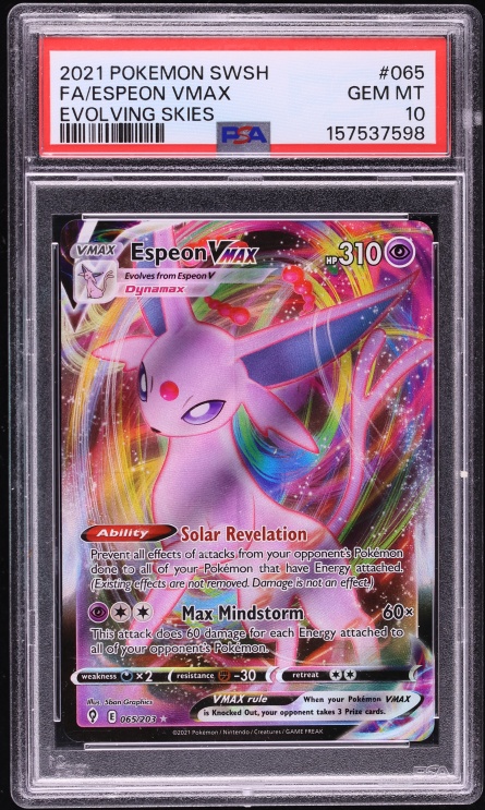 2021 Pokemon Sword & Shield Evolving Skies Alt Art Espeon VMAX #65 PSA 10 GEM MINT