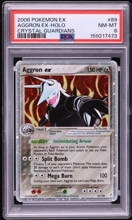 2006 Pokemon EX Crystal Guardians Holo Aggron EX #89 PSA 8 NM-MT
