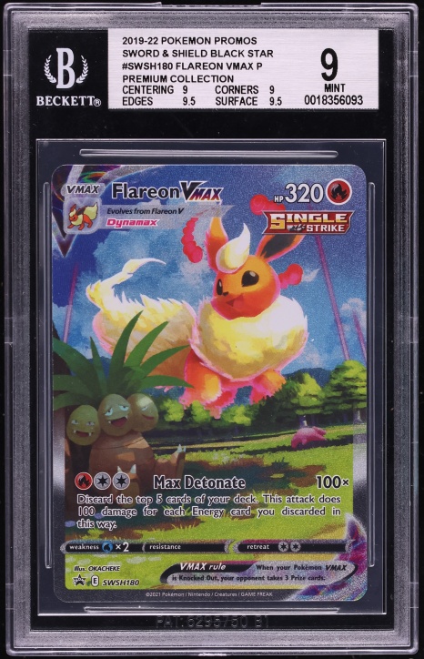 2019 Pokemon Sword & Shield Promo Premium Collection Full Art Flareon VMAX #SWSH180 BGS 9 MINT