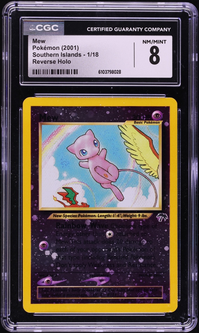 2001 Pokemon Southern Islands Reverse Holo Mew #1 CGC 8 NM-MT