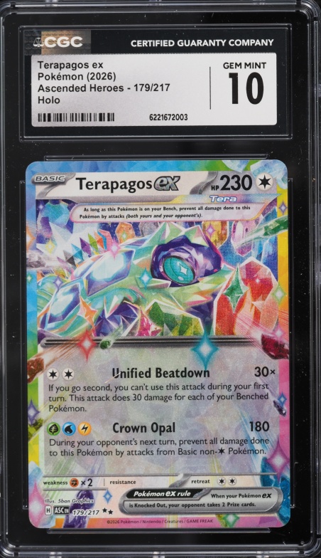2026 Pokemon Mega Evolution Ascended Heroes Holo Terapagos Ex #179 CGC 10 GEM MINT