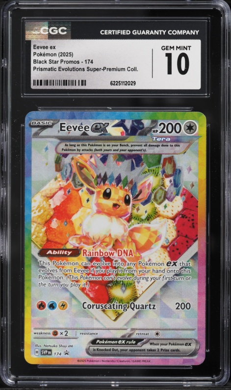 2025 Pokemon SV Promo Prismatic Evolutions Super Premium Full Art Eevee ex #174 CGC 10 GEM MINT