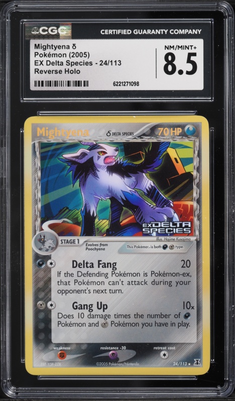 2005 Pokemon EX Delta Species Reverse Holo Mightyena #24 CGC 8.5 NM-MT+