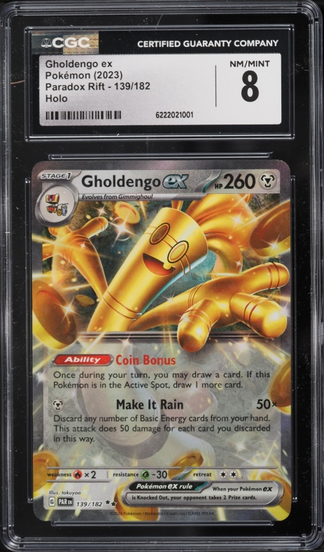 2023 Pokemon Scarlet & Violet Paradox Rift Holo Gholdengo EX #139 CGC 8 NM-MT