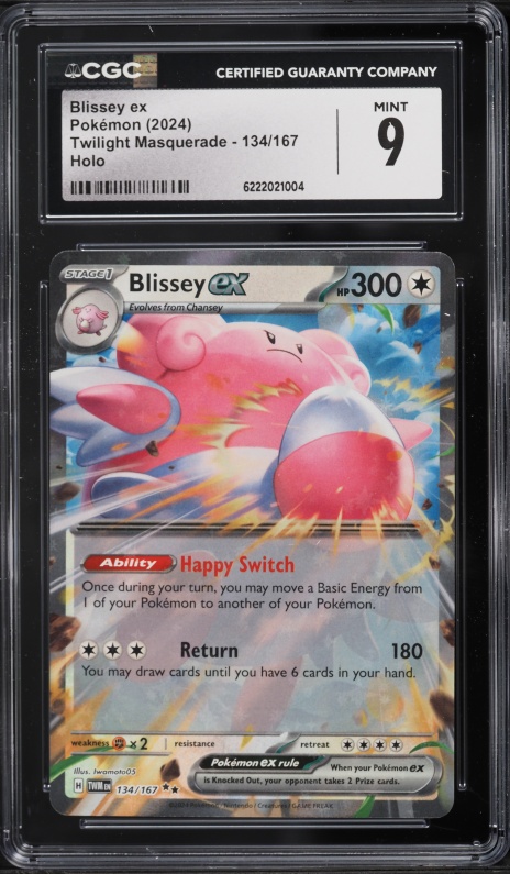 2024 Pokemon Scarlet & Violet Twilight Masquerade Holo Blissey EX #134 CGC 9 MINT