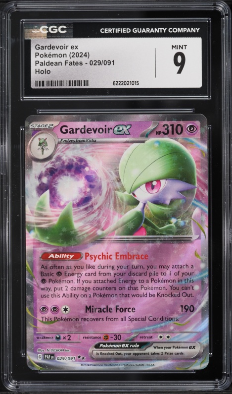 2024 Pokemon Scarlet & Violet Paldean Fates Holo Gardevoir EX #29 CGC 9 MINT