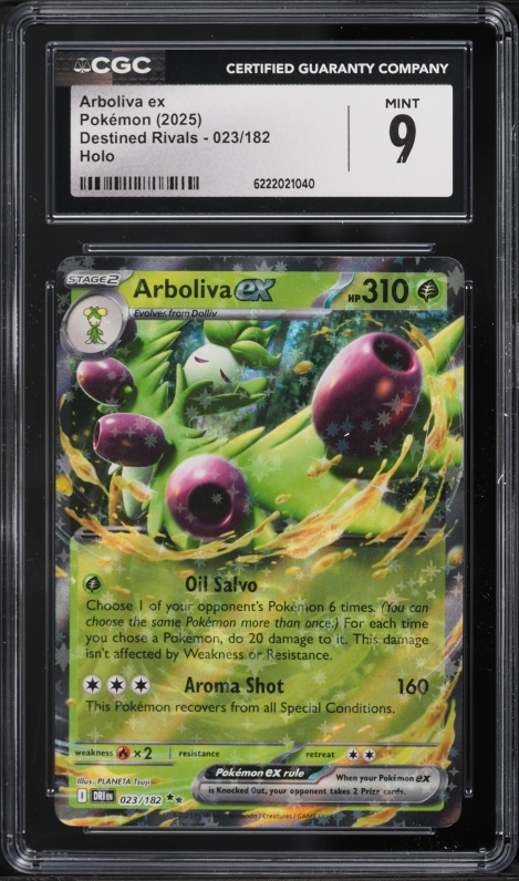 2025 Pokemon Scarlet & Violet Destined Rivals Holo Arboliva EX #23 CGC 9 MINT