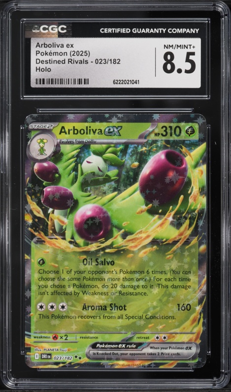 2025 Pokemon Scarlet & Violet Destined Rivals Holo Arboliva EX #23 CGC 8.5 NM-MT+