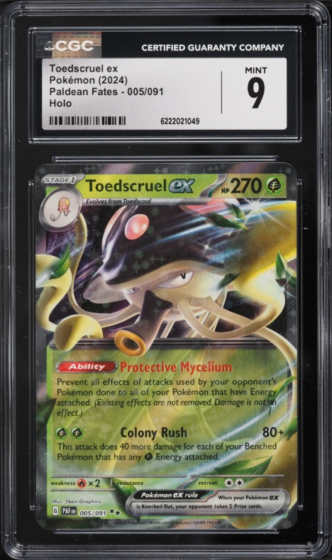2024 Pokemon Scarlet & Violet Paldean Fates Holo Toedscruel EX #5 CGC 9 MINT
