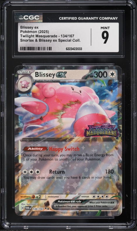 2025 Pokemon SV Twilight Masquerade Snorlax Ex Special Holo Blissey Ex #134 CGC 9 MINT