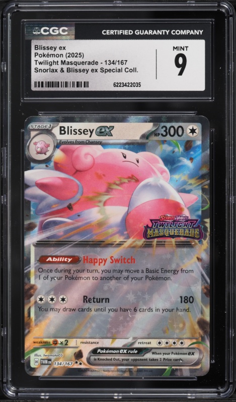 2025 Pokemon SV Twilight Masquerade Snorlax Ex Special Holo Blissey Ex #134 CGC 9 MINT
