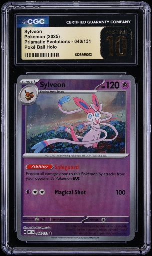 2025 Pokemon Scarlet & Violet Prismatic Evolutions Poke Ball Holo Sylveon #40 CGC 10 PRISTINE