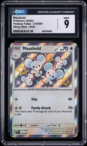 2024 Pokemon Scarlet & Violet Paldean Fates Shiny Rare Maushold #210 CGC 9 MINT