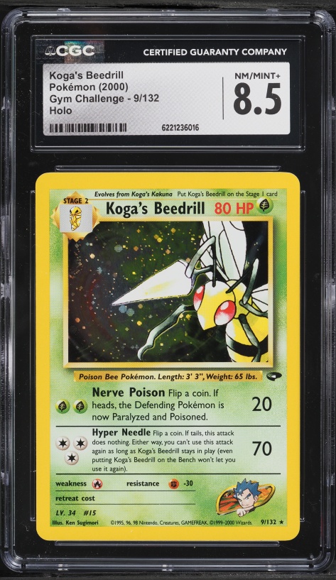 2000 Pokemon Gym Challenge Holo Koga's Beedrill #9 CGC 8.5 NM-MT+