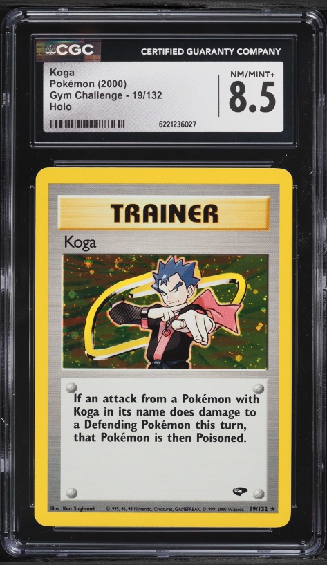 2000 Pokemon Gym Challenge Holo Koga #19 CGC 8.5 NM-MT+