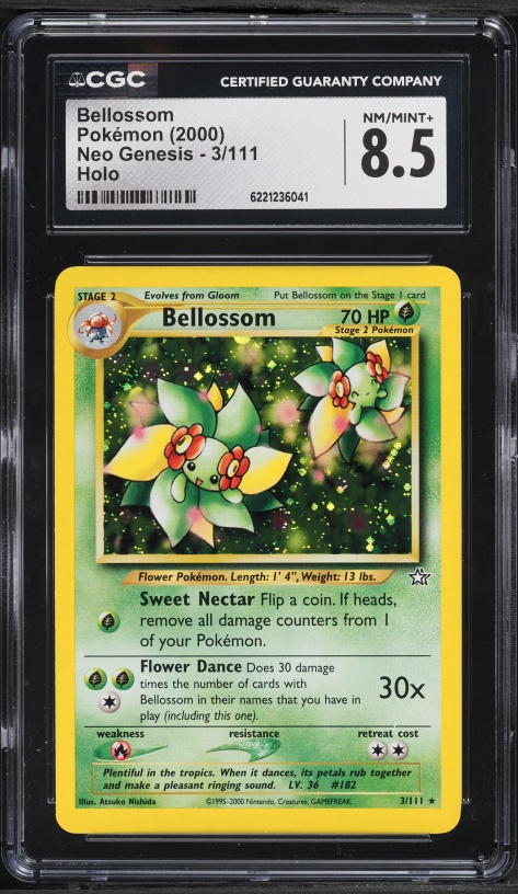 2000 Pokemon Neo Genesis Holo Bellossom #3 CGC 8.5 NM-MT+