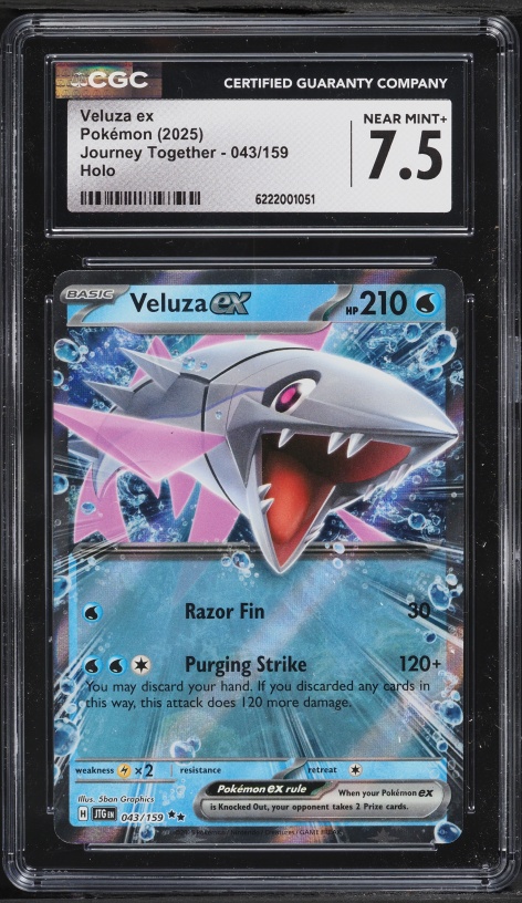 2025 Pokemon Scarlet & Violet Journey Together Holo Veluza ex #43 CGC 7.5 NRMT+