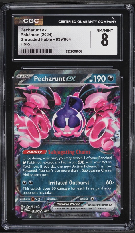 2024 Pokemon Scarlet & Violet Shrouded Fable Holo Pecharunt Ex #39 CGC 8 NM-MT