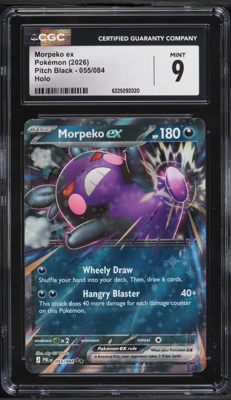 2026 Pokemon Mega Evolution Pitch Black Holo Morpeko Ex #55 CGC 9 MINT