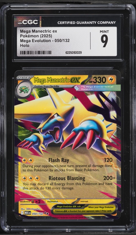 2025 Pokemon Mega Evolution Holo Mega Manectric Ex #50 CGC 9 MINT
