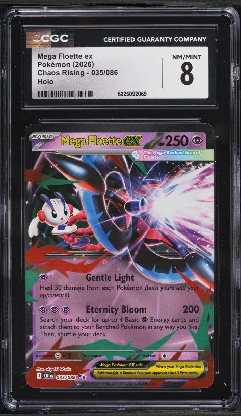 2026 Pokemon Mega Evolution Chaos Rising Holo Mega Floette Ex #35 CGC 8 NM-MT