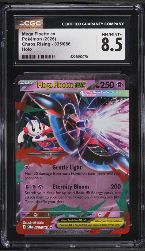 2026 Pokemon Mega Evolution Chaos Rising Holo Mega Floette Ex #35 CGC 8.5 NM-MT+