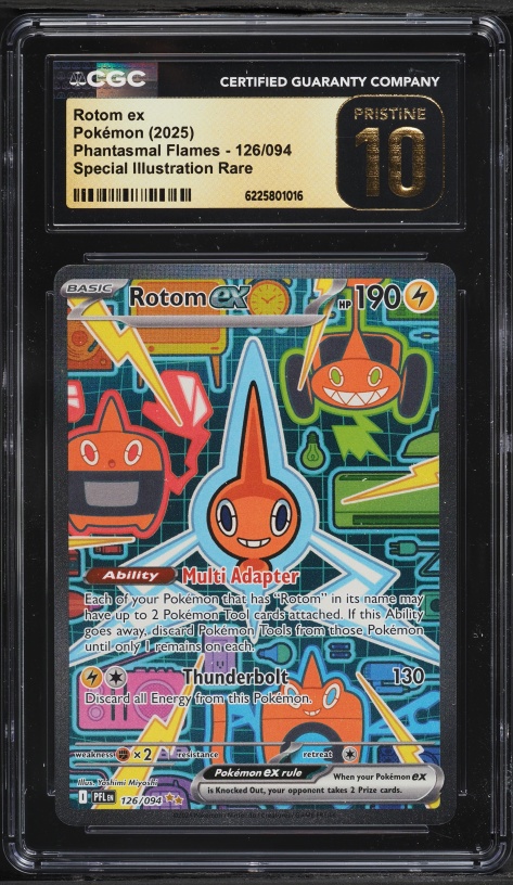 2025 Pokemon Mega Evolution Phantasmal Flames SIR Rotom Ex #126 CGC 10 PRISTINE