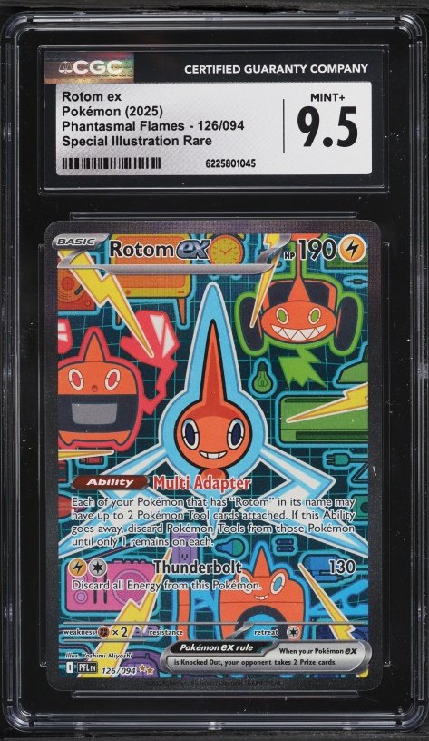 2025 Pokemon Mega Evolution Phantasmal Flames SIR Rotom Ex #126 CGC 9.5 MINT+