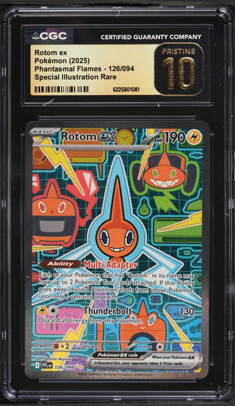 2025 Pokemon Mega Evolution Phantasmal Flames SIR Rotom Ex #126 CGC 10 PRISTINE